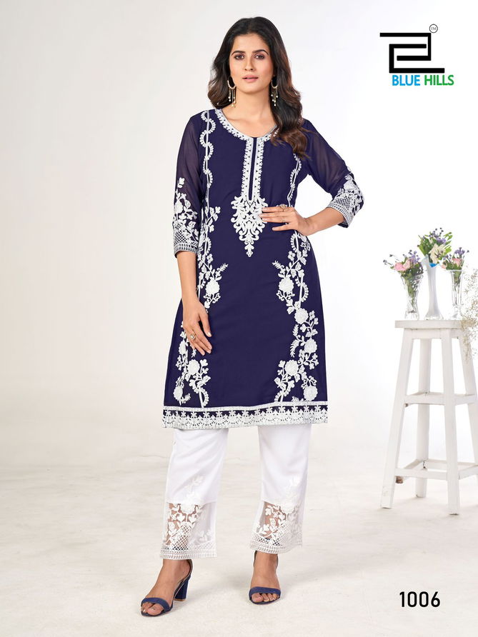 Ahana By Blue Hills Designer Georgette Kurti With Bottom Wholesale Shop In Surat
